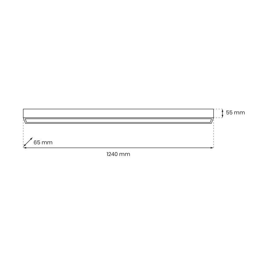 Griestu lampa LUNGO T8 1xG13/18W/230V melna