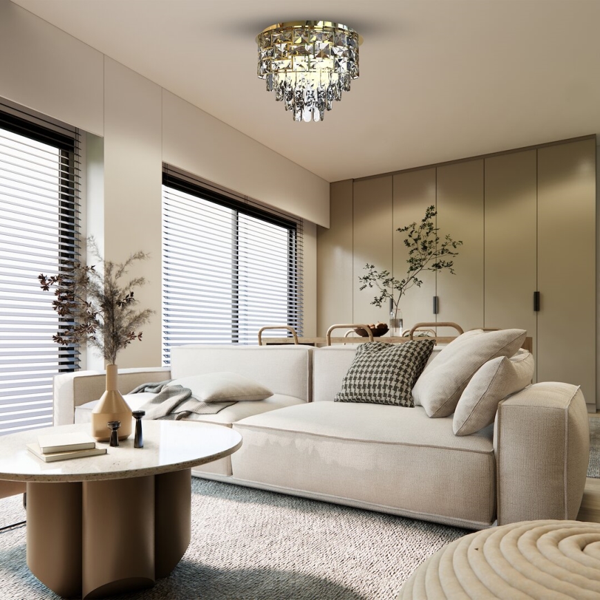 Griestu lampa LUXURIA 9xE14/40W/230V d. 48 cm zelta