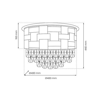 Griestu lampa LUXURIA 9xE14/40W/230V d. 48 cm zelta
