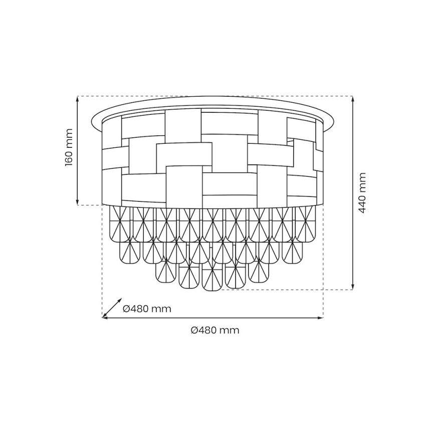 Griestu lampa LUXURIA 9xE14/40W/230V d. 48 cm zelta