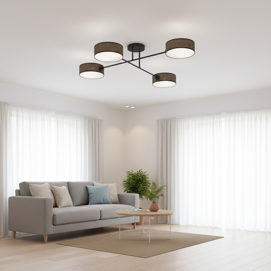 Griestu lampa MAGA 4xE14/10W/230V brūna