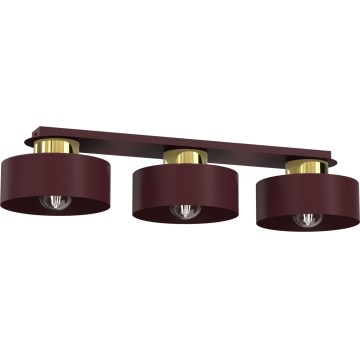 Griestu lampa MARTI 3xE27/15W/230V 68x20,5 cm burgundijas/zelta