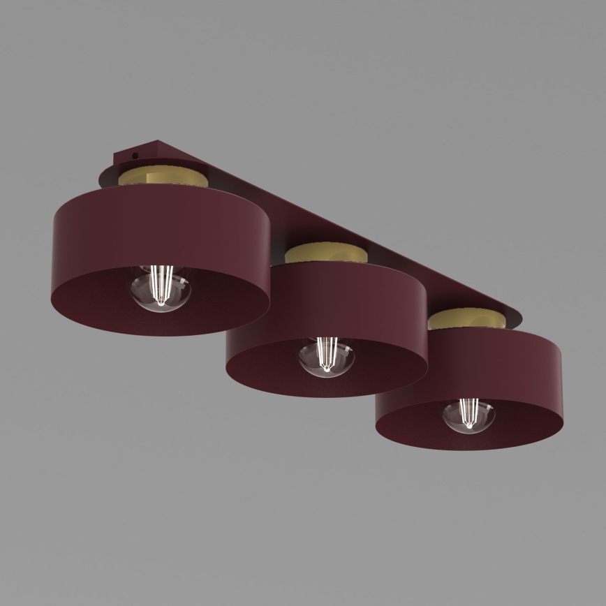 Griestu lampa MARTI 3xE27/15W/230V 68x20,5 cm burgundijas/zelta