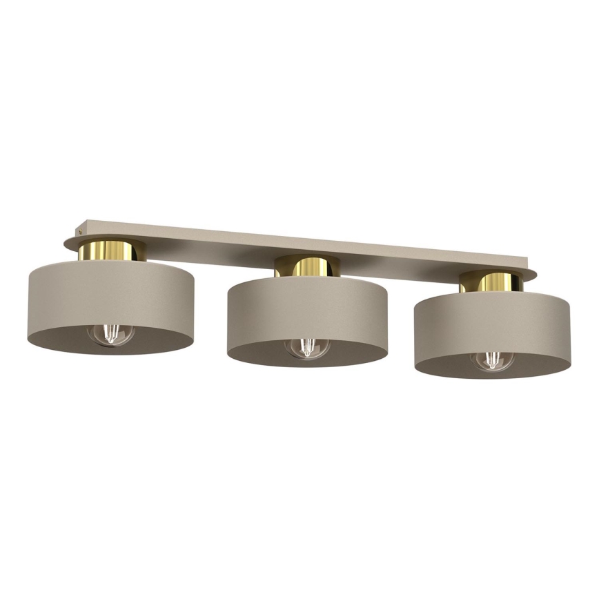 Griestu lampa MARTI 3xE27/15W/230V bēša/zelta