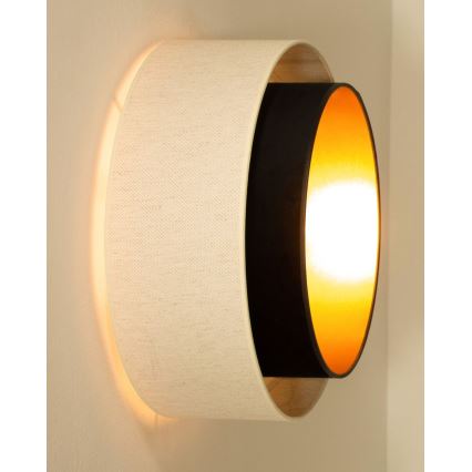 Griestu lampa NATIA 1xE27/60W/230V balta/melna