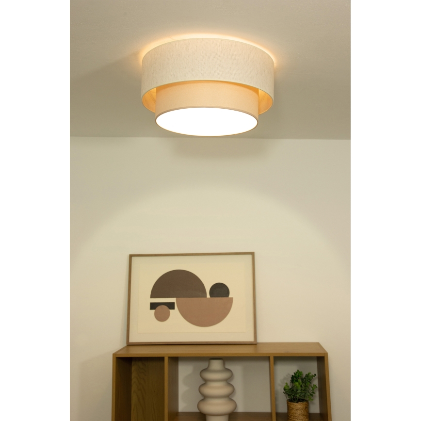 Griestu lampa NATIA 1xE27/60W/230V Ø 45 cm krēmkrāsas