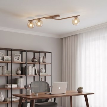 Griestu lampa NATON 3xE14/10W/230V bēša/dūmota bēša