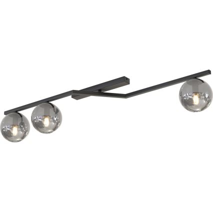Griestu lampa NATON 3xE14/10W/230V melna/dūmaina