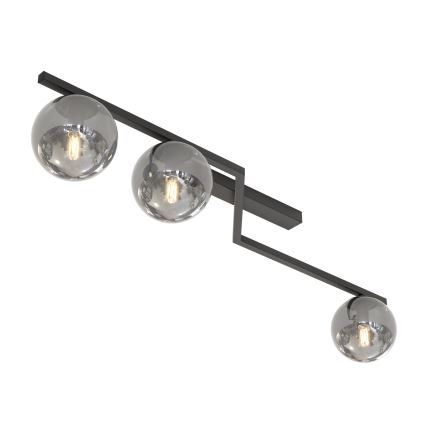 Griestu lampa NATON 3xE14/10W/230V melna/dūmaina