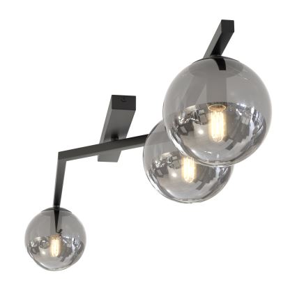 Griestu lampa NATON 3xE14/10W/230V melna/dūmaina