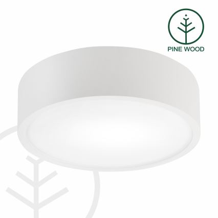 Griestu lampa NATURAL 1xE27/15W/230V Ø 27,5 cm priede/balta