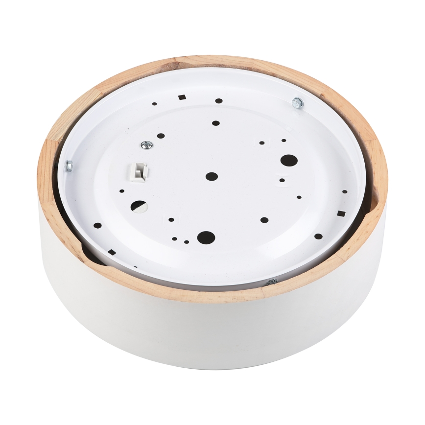 Griestu lampa NATURAL 1xE27/15W/230V Ø 27,5 cm priede/balta