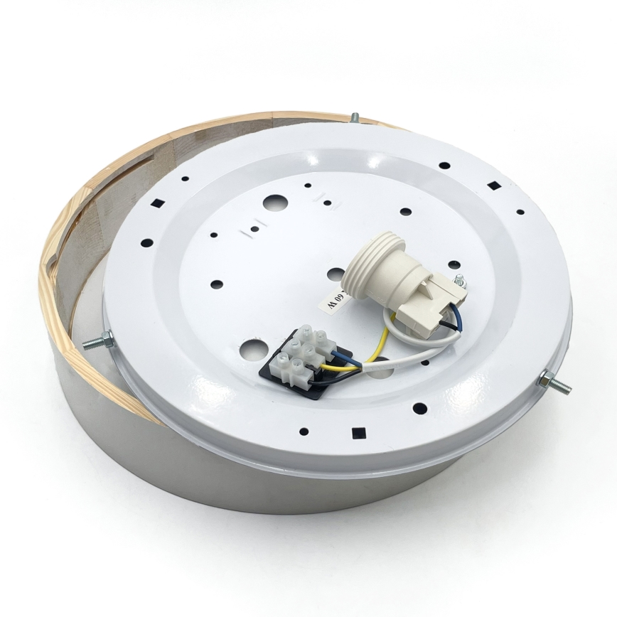 Griestu lampa NATURAL 1xE27/15W/230V Ø 27,5 cm priede/balta
