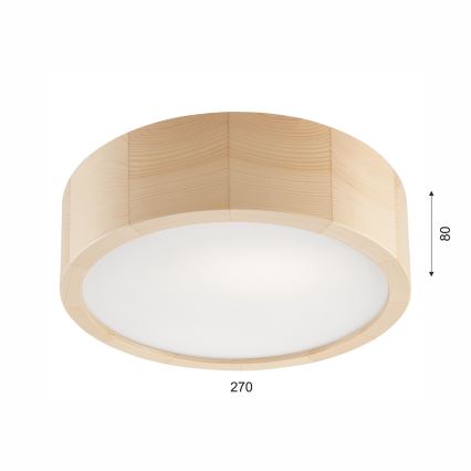 Griestu lampa NATURAL 1xE27/60W/230V ø 27 cm priede - FSC sertificēts