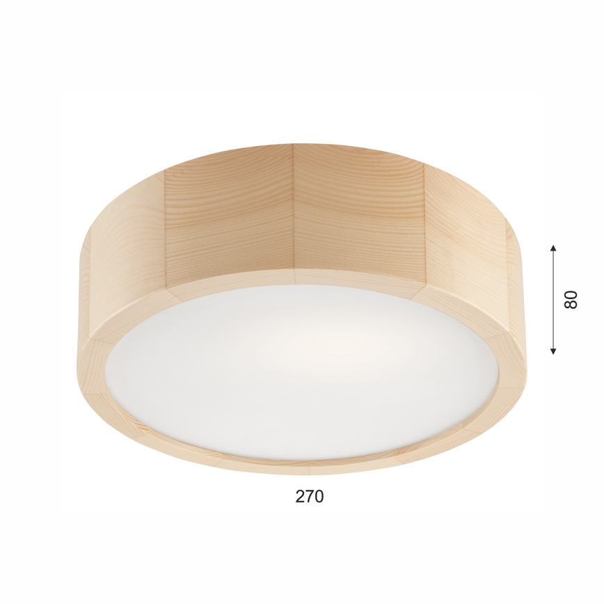 Griestu lampa NATURAL 1xE27/60W/230V ø 27 cm priede - FSC sertificēts