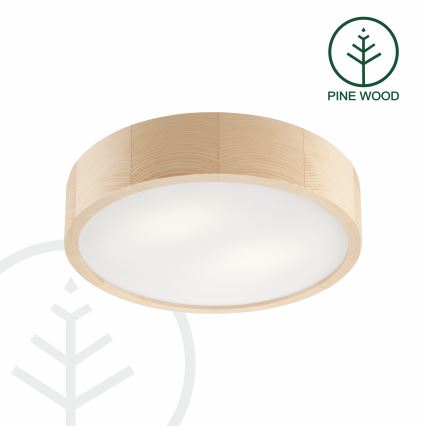 Griestu lampa NATURAL 2xE27/60W/230V ø 37 cm priede