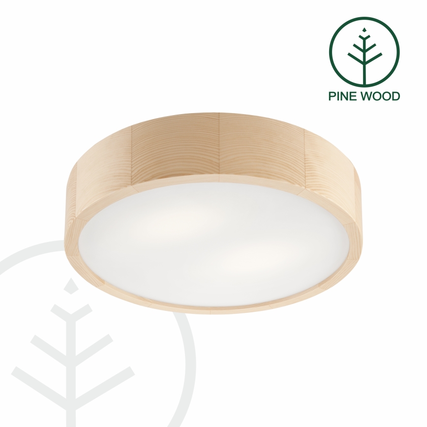 Griestu lampa NATURAL 2xE27/60W/230V ø 37 cm priede
