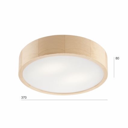 Griestu lampa NATURAL 2xE27/60W/230V ø 37 cm priede