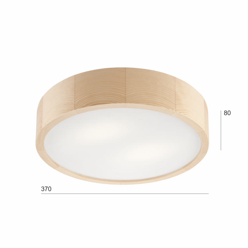 Griestu lampa NATURAL 2xE27/60W/230V ø 37 cm priede