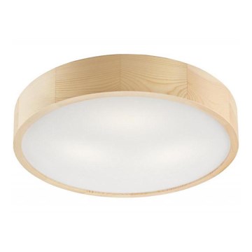 Griestu lampa NATURAL 3xE27/60W/230V Ø 47,5 cm, priede