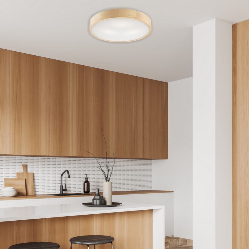 Griestu lampa NATURAL 3xE27/60W/230V ø 47 cm priede
