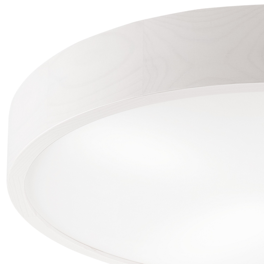 Griestu lampa NATURAL 4xE27/60W/230V ø 57,5 cm balta/priede