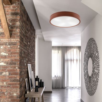 Griestu lampa NATURAL 4xE27/60W/230V ø 57,5 cm priede/brūna