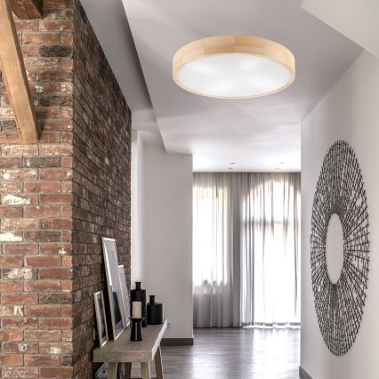 Griestu lampa NATURAL 4xE27/60W/230V ø 57,5 cm priede