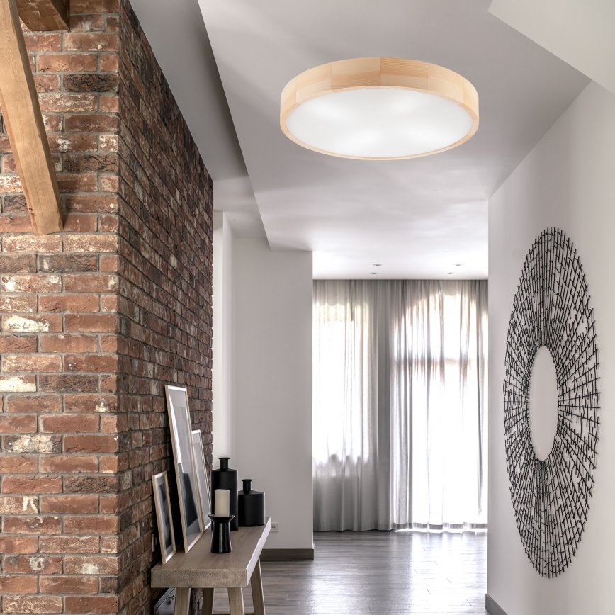 Griestu lampa NATURAL 4xE27/60W/230V ø 57,5 cm priede