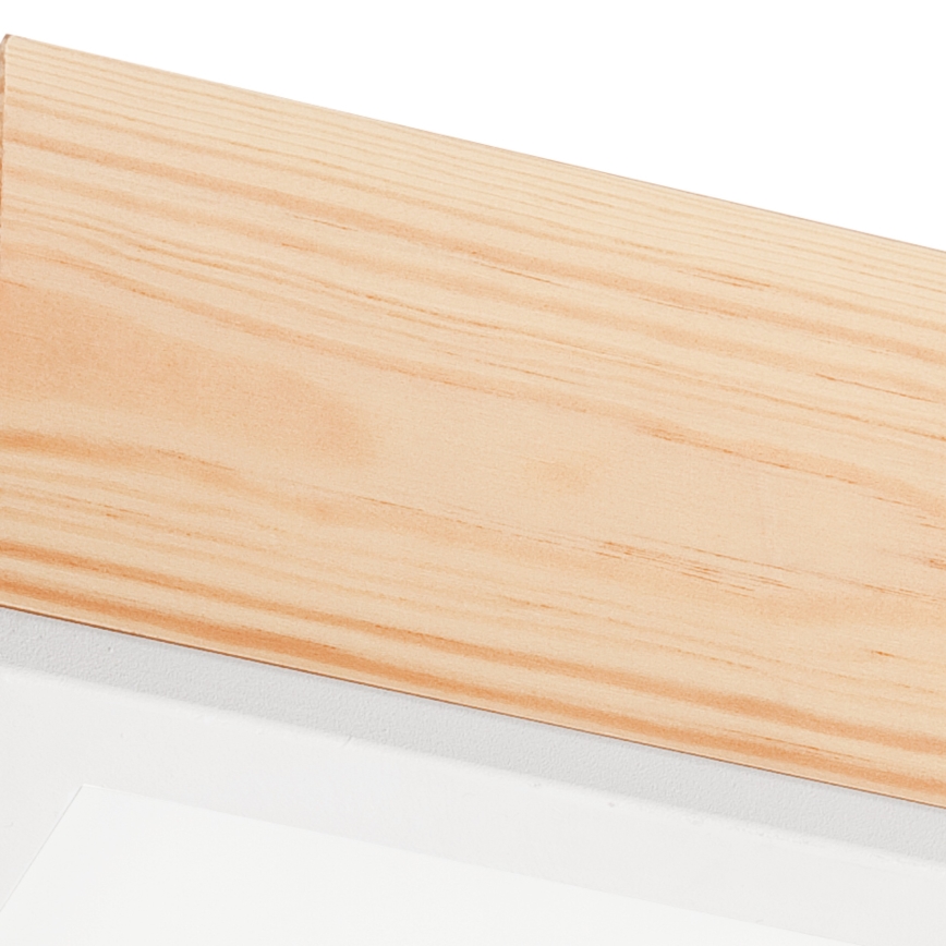 Griestu lampa NATURAL SQUARE 2xE27/15W/230V 31x31 cm priede/balta