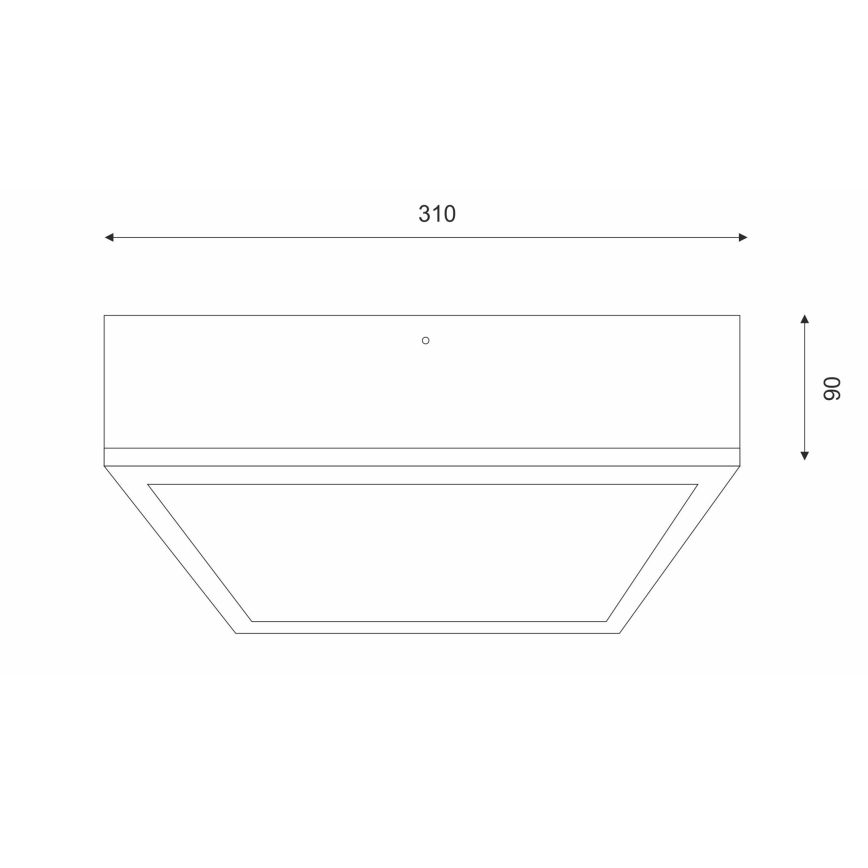 Griestu lampa NATURAL SQUARE 2xE27/15W/230V 31x31 cm priede/melna