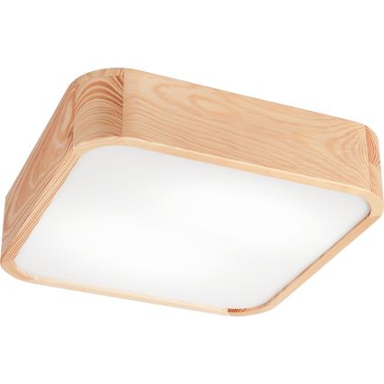 Griestu lampa NATURAL SQUARE 2xE27/15W/230V 35x35 cm priede