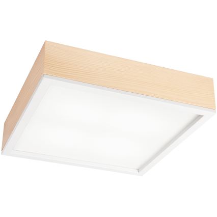 Griestu lampa NATURAL SQUARE 4xE27/15W/230V 39x39 cm priede/balta