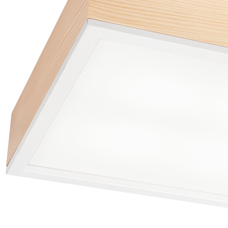 Griestu lampa NATURAL SQUARE 4xE27/15W/230V 39x39 cm priede/balta