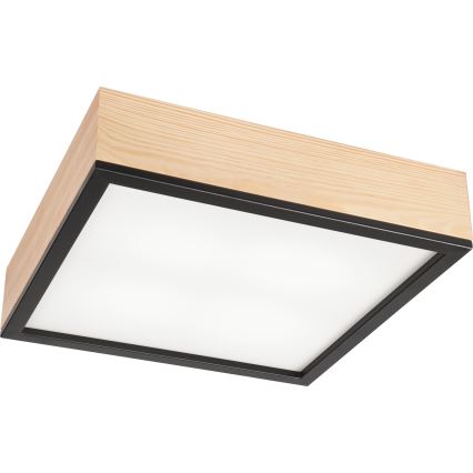 Griestu lampa NATURAL SQUARE 4xE27/15W/230V 39x39 cm priede/melna