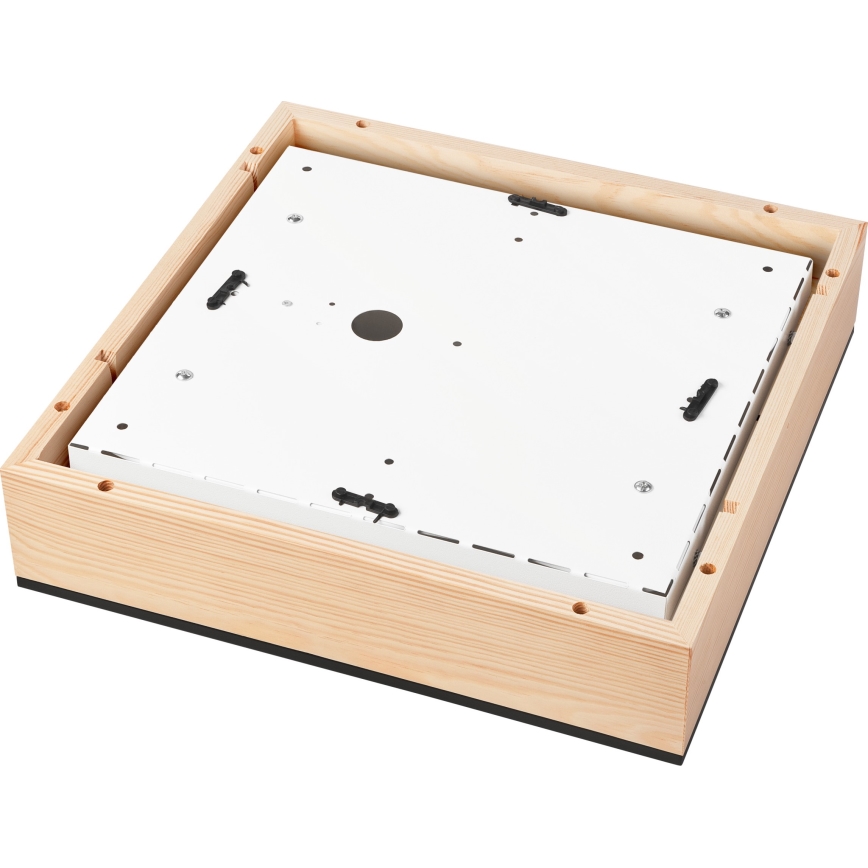 Griestu lampa NATURAL SQUARE 4xE27/15W/230V 39x39 cm priede/melna