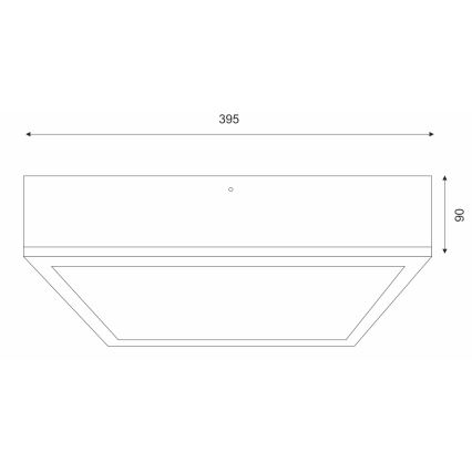 Griestu lampa NATURAL SQUARE 4xE27/15W/230V 39x39 cm priede/melna