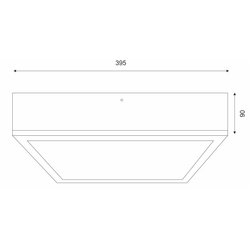 Griestu lampa NATURAL SQUARE 4xE27/15W/230V 39x39 cm priede/melna