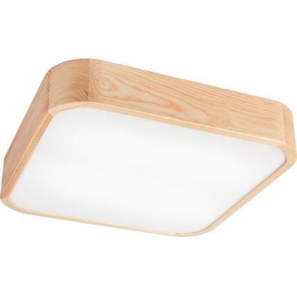 Griestu lampa NATURAL SQUARE 4xE27/15W/230V 45x45 cm priede