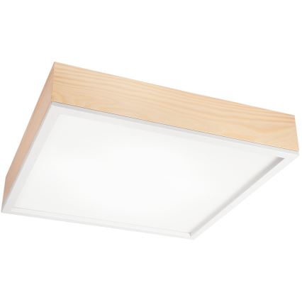 Griestu lampa NATURAL SQUARE 4xE27/15W/230V 48x48 cm priede/balta