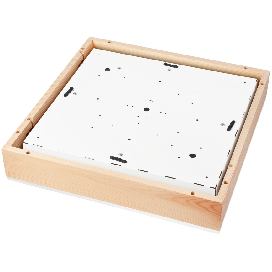 Griestu lampa NATURAL SQUARE 4xE27/15W/230V 48x48 cm priede/balta