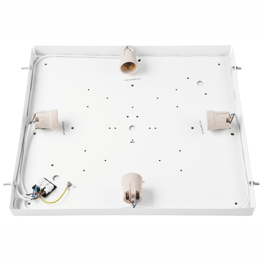 Griestu lampa NATURAL SQUARE 4xE27/15W/230V 48x48 cm priede/balta