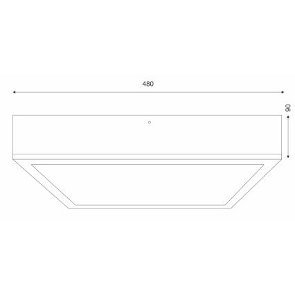 Griestu lampa NATURAL SQUARE 4xE27/15W/230V 48x48 cm priede/balta