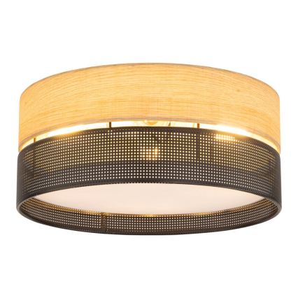 Griestu lampa NICOL 4xE27/15W/230V Ø 50 cm finieris/melns