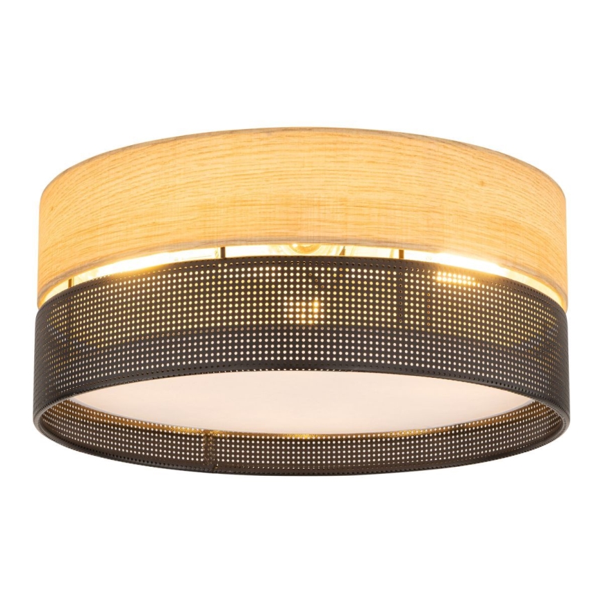 Griestu lampa NICOL 4xE27/15W/230V Ø 50 cm finieris/melns