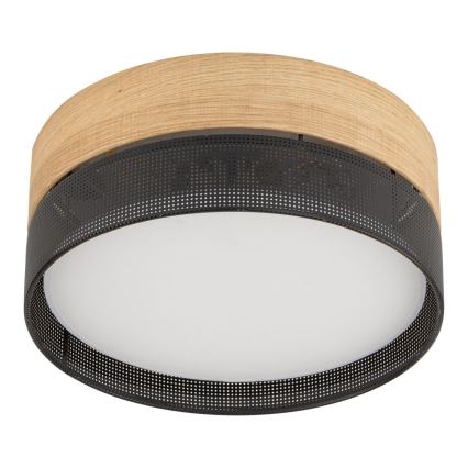 Griestu lampa NICOL 4xE27/15W/230V Ø 50 cm finieris/melns