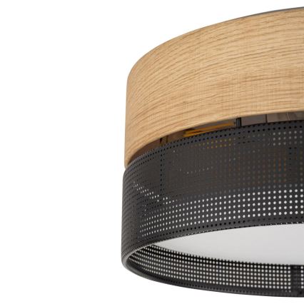 Griestu lampa NICOL 4xE27/15W/230V Ø 50 cm finieris/melns