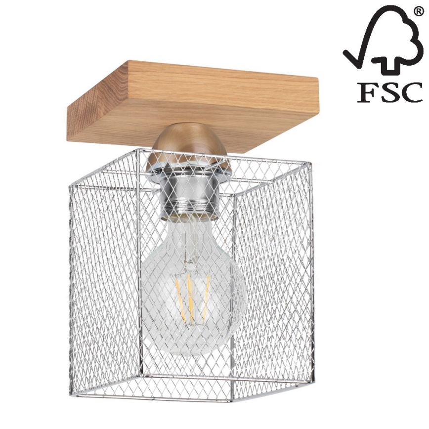 Griestu lampa NORMAN WOOD 1xE27/25W/230V matēts ozolkoks - FSC sertifikāts