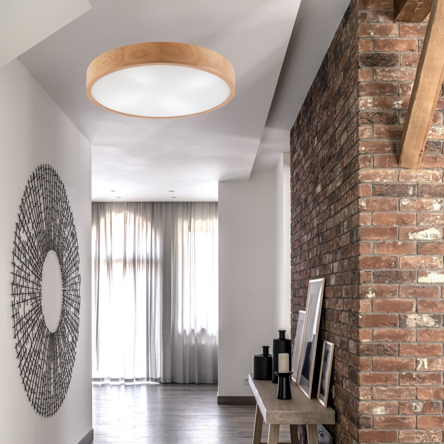 Griestu lampa OAK 4xE27/60W/230V ø 57,5 cm ozols