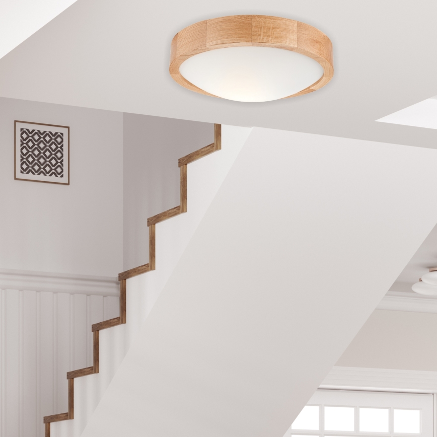 Griestu lampa OAK SLIM 1xE27/60W/230V ozols ø 27 cm
